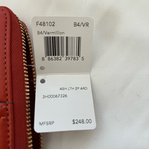 Coach Ashley leather zip around wallet f48102 Vermillion - Picture 6 of 6